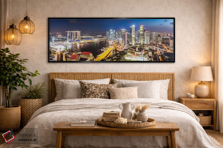 تابلو دکوراتیو Singapore,خط افق مارینا بی هنگام غروب، سنگاپور اثر ماتئو کولومبو - D5B