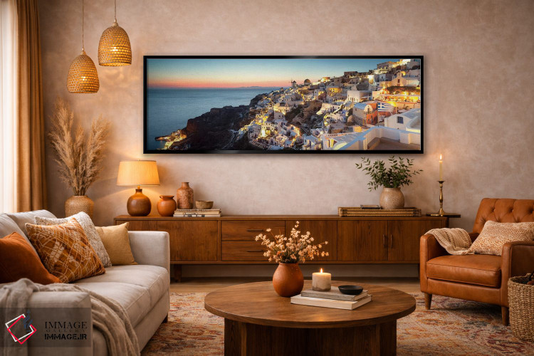 تابلو دکوراتیو Santorini, Greece,اویا در غروب، سانتورینی، یونان اثر ماتئو کولومبو - D5B