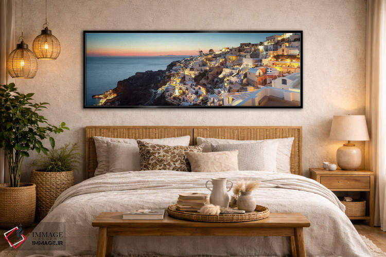 تابلو دکوراتیو Santorini, Greece,اویا در غروب، سانتورینی، یونان اثر ماتئو کولومبو - D6B