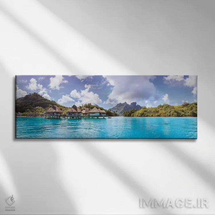 تابلو دکوراتیو French Polynesia,پانورامای بورا بورا، پلی نزی فرانسه اثر ماتئو کولومبو - نمای روبهرو روی دیوار