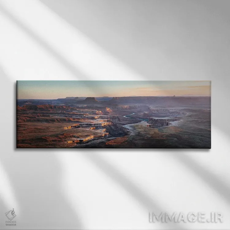 تابلو دکوراتیو Canyonlands,چشم انداز رودخانه سبز، کنیون لندز اثر ماتئو کولومبو - نمای روبهرو روی دیوار