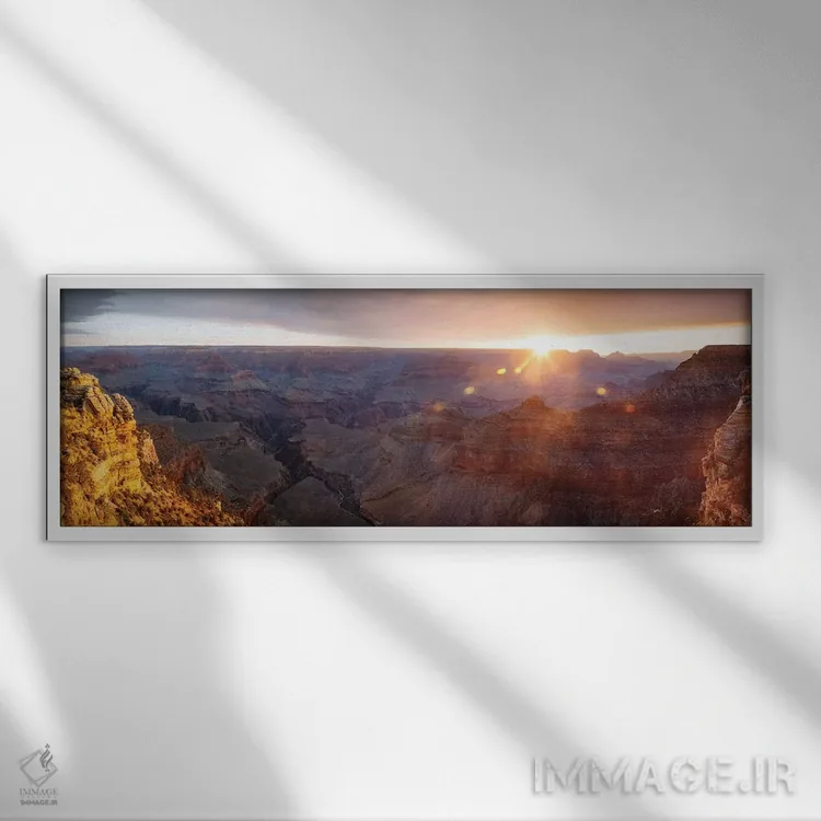 تابلو دکوراتیو Grand Canyon,نقطه ماثر، گرند کنیون - نمای قابدار سفید