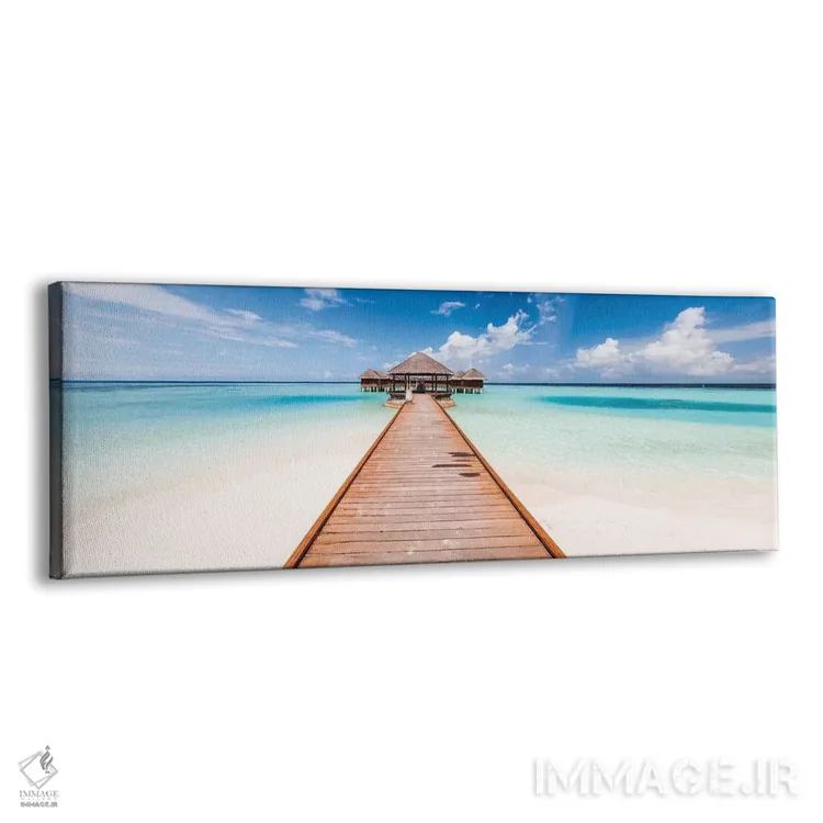 تابلو دکوراتیو Maldives,اسکله در جزیره استوایی، مالدیو اثر ماتئو کولومبو - نمای پرسپکتیو محصول