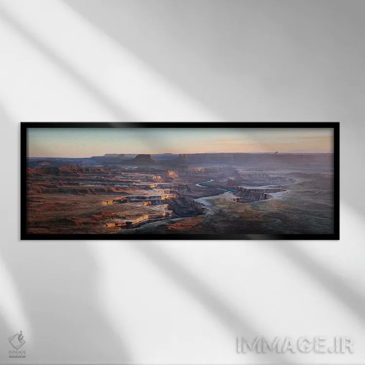 تابلو دکوراتیو Canyonlands,چشم انداز رودخانه سبز، کنیون لندز اثر ماتئو کولومبو - نمای قابدار مشکی