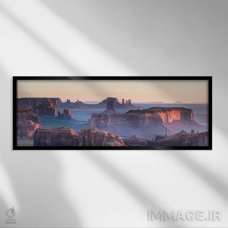تابلو دکوراتیو Monument Valley II,پانورامای هانتس مسا، مانیومنت ولی II اثر ماتئو کولومبو - نمای قابدار مشکی