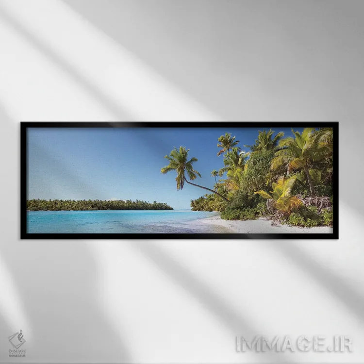 تابلو دکوراتیو Aitutaki, Cook Islands,نمای پانورامای جزیره وان فوت، آیتو… اثر ماتئو کولومبو - نمای قابدار مشکی