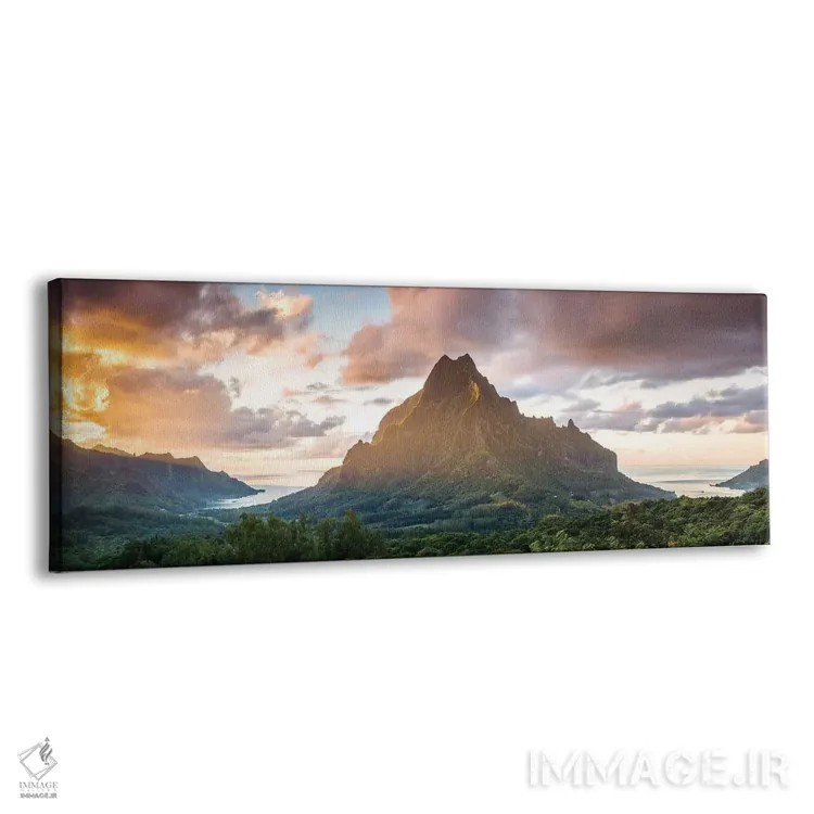 تابلو دکوراتیو Polynesia,پانورامای مورئا در غروب، پلی نزی اثر ماتئو کولومبو - نمای پرسپکتیو محصول