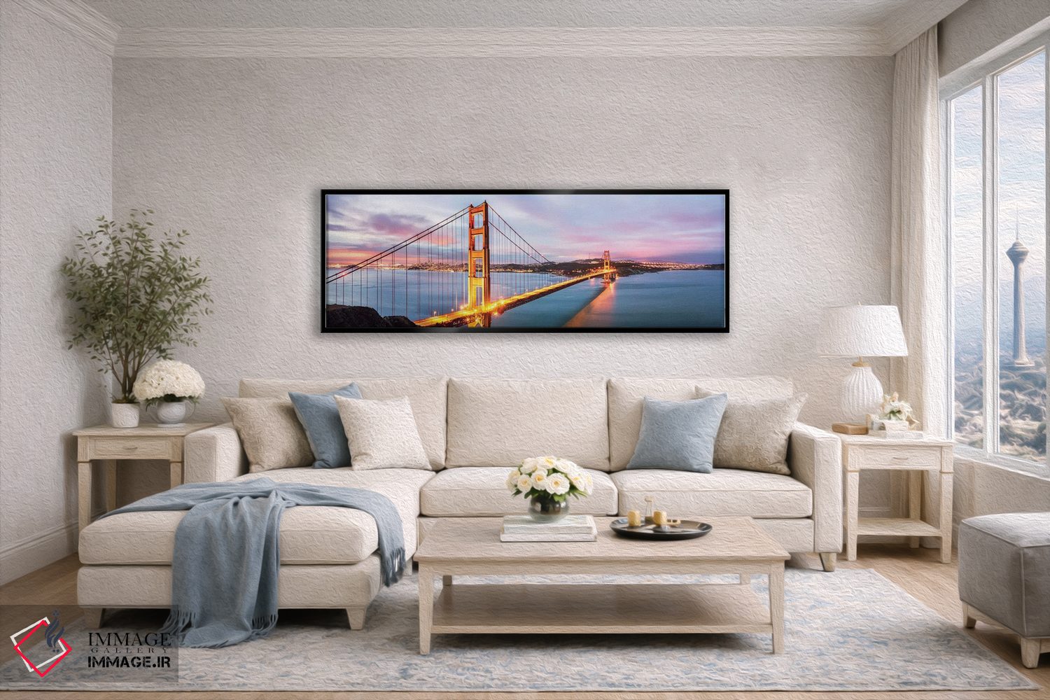 تابلو دکوراتیو San Francisco,پل گلدن گیت در سپیده دم، سان فرانسیسکو اثر ماتئو کولومبو - D5B