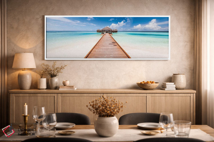 تابلو دکوراتیو Maldives,اسکله در جزیره استوایی، مالدیو اثر ماتئو کولومبو - D2W