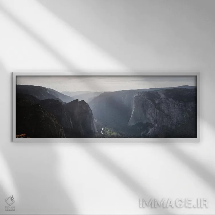 تابلو دکوراتیو Yosemite, USA,پانوراما از نقطه تفت، یوسیمیتی، آمریکا اثر ماتئو کولومبو - نمای قابدار سفید