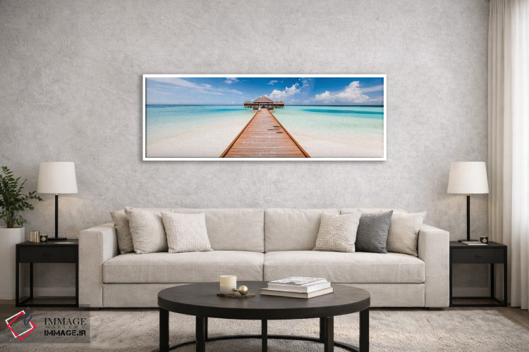 تابلو دکوراتیو Maldives,اسکله در جزیره استوایی، مالدیو اثر ماتئو کولومبو - D4W