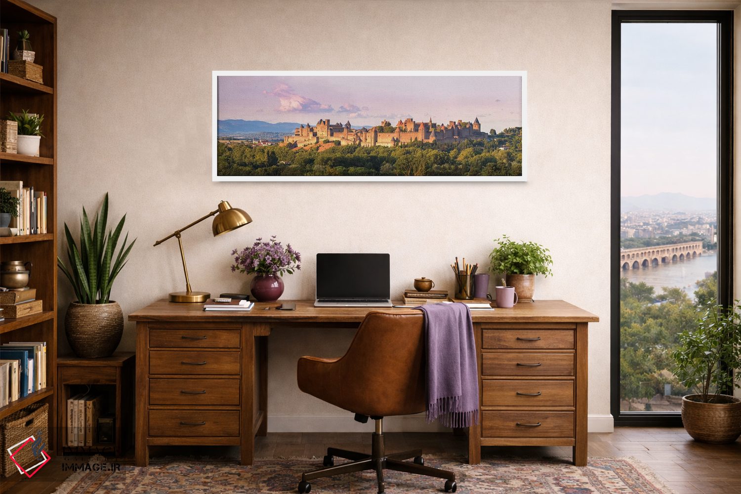 تابلو دکوراتیو France,نمای پانوراما از کارکاسون، فرانسه اثر ماتئو کولومبو - D1W