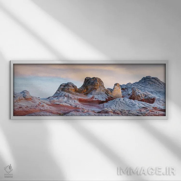 تابلو دکوراتیو Arizona,غروب بر صخره های ورمیلیون، آریزونا اثر ماتئو کولومبو - نمای قابدار سفید