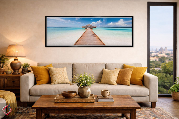 تابلو دکوراتیو Maldives,اسکله در جزیره استوایی، مالدیو اثر ماتئو کولومبو - D6B