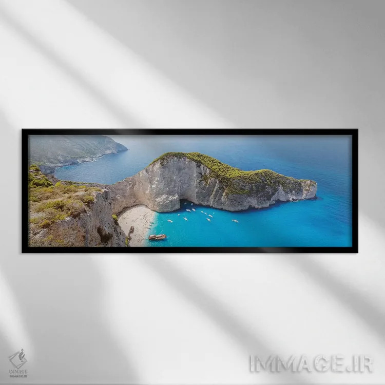 تابلو دکوراتیو تابستان در یونان اثر ماتئو کولومبو - نمای قابدار مشکی