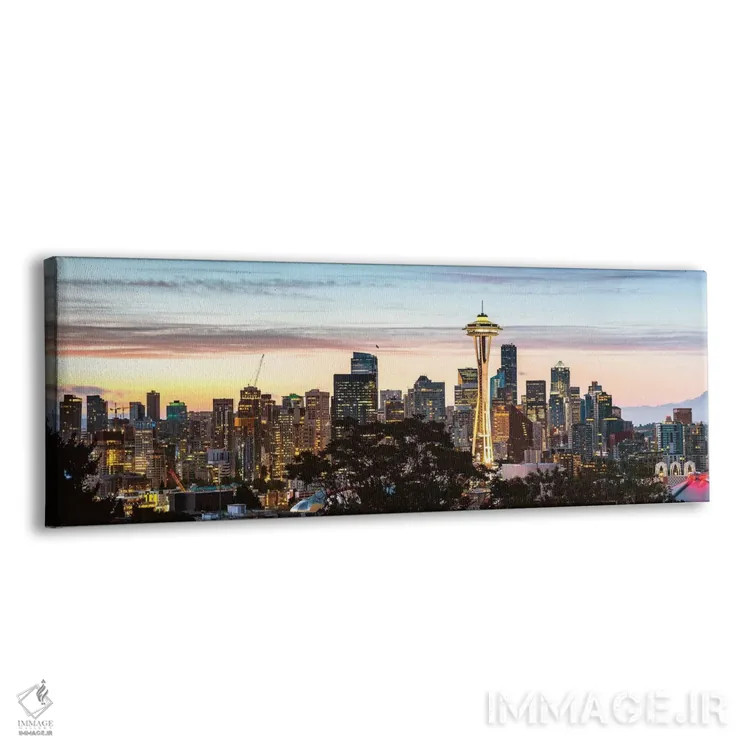 تابلو دکوراتیو پانورامای خط افق سیاتل اثر ماتئو کولومبو - نمای پرسپکتیو محصول