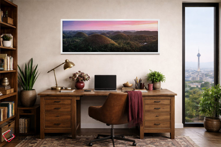 تابلو دکوراتیو غروب تپه های شکلاتی III اثر ماتئو کولومبو - D1W