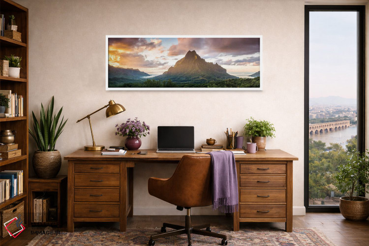 تابلو دکوراتیو Polynesia,پانورامای مورئا در غروب، پلی نزی اثر ماتئو کولومبو - D1W