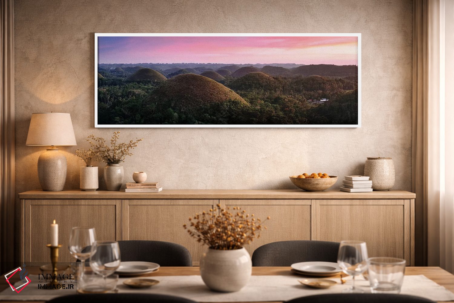 تابلو دکوراتیو غروب تپه های شکلاتی III اثر ماتئو کولومبو - D2W
