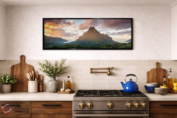 تابلو دکوراتیو Polynesia,پانورامای مورئا در غروب، پلی نزی اثر ماتئو کولومبو - D2B