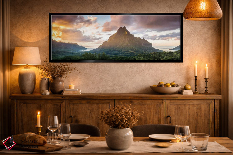 تابلو دکوراتیو Polynesia,پانورامای مورئا در غروب، پلی نزی اثر ماتئو کولومبو - D4B