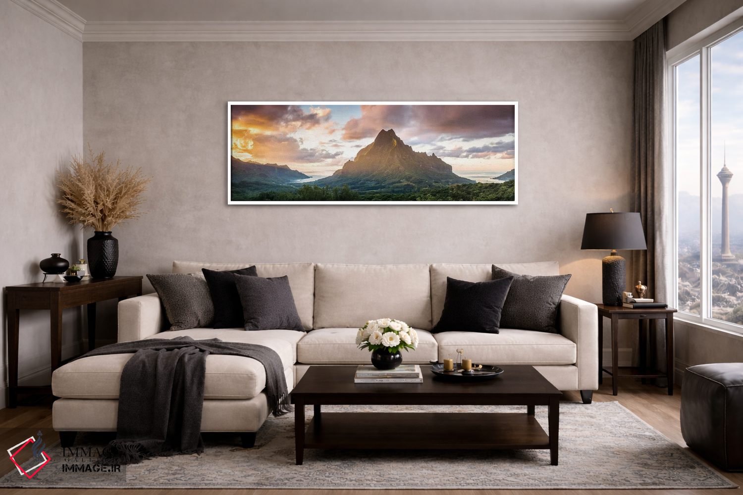 تابلو دکوراتیو Polynesia,پانورامای مورئا در غروب، پلی نزی اثر ماتئو کولومبو - D5W