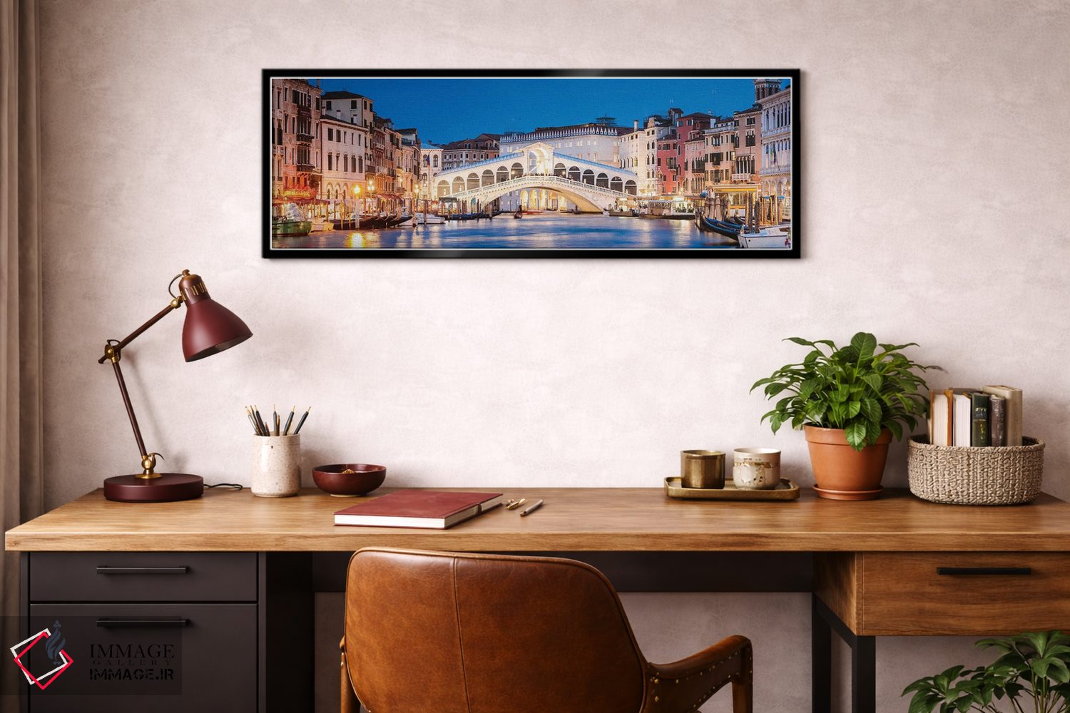 تابلو دکوراتیو Venice,پل ریالتو در شب، ونیز اثر ماتئو کولومبو - D3B