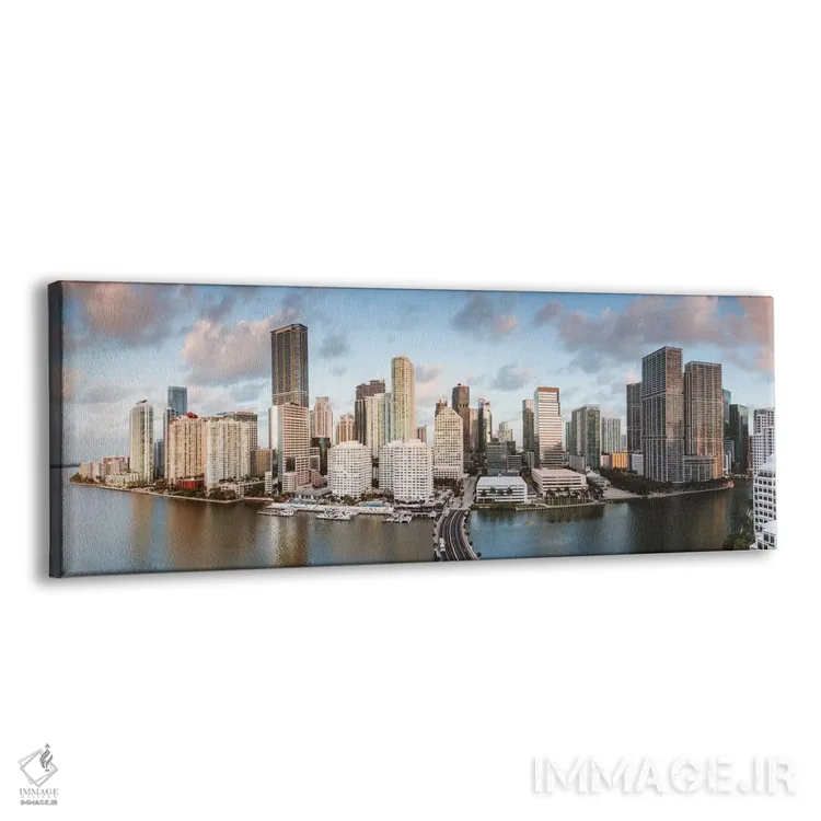 تابلو دکوراتیو مرکز شهر میامی هنگام طلوع خورشید اثر ماتئو کولومبو - نمای پرسپکتیو محصول