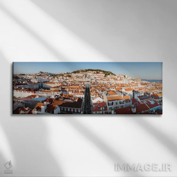 تابلو دکوراتیو نمای پانورامای لیسبون اثر ماتئو کولومبو - نمای روبهرو روی دیوار