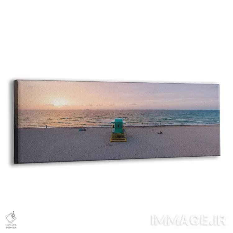 تابلو دکوراتیو طلوع خورشید پانوراما بر ساحل میامی اثر ماتئو کولومبو - نمای پرسپکتیو محصول
