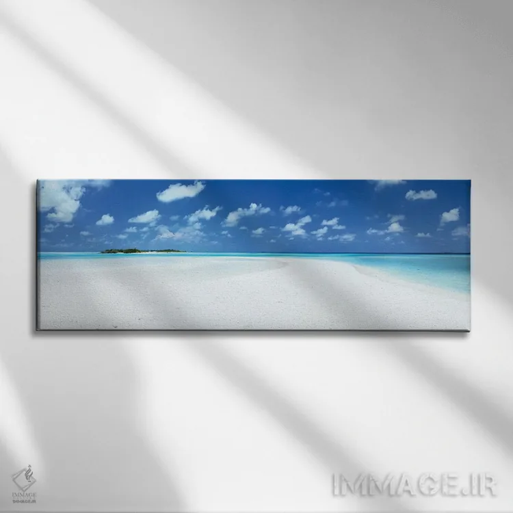 تابلو دکوراتیو Maldives,شن و دریا، مالدیو اثر ماتئو کولومبو - نمای روبهرو روی دیوار