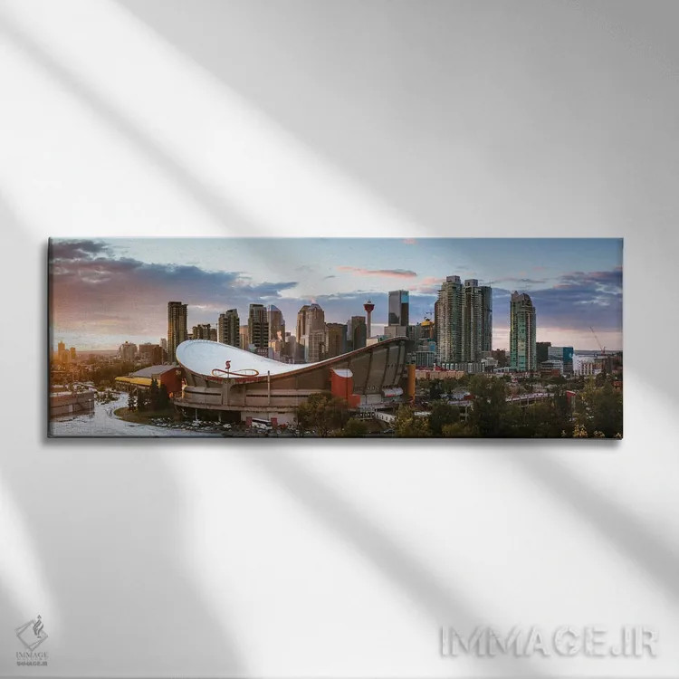 تابلو دکوراتیو غروب در کلگری I اثر ماتئو کولومبو - نمای روبهرو روی دیوار