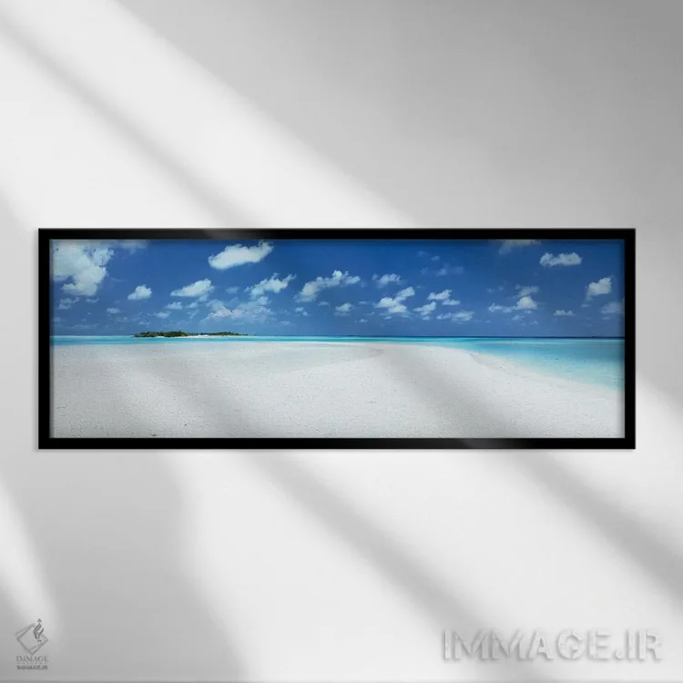 تابلو دکوراتیو Maldives,شن و دریا، مالدیو اثر ماتئو کولومبو - نمای قابدار مشکی