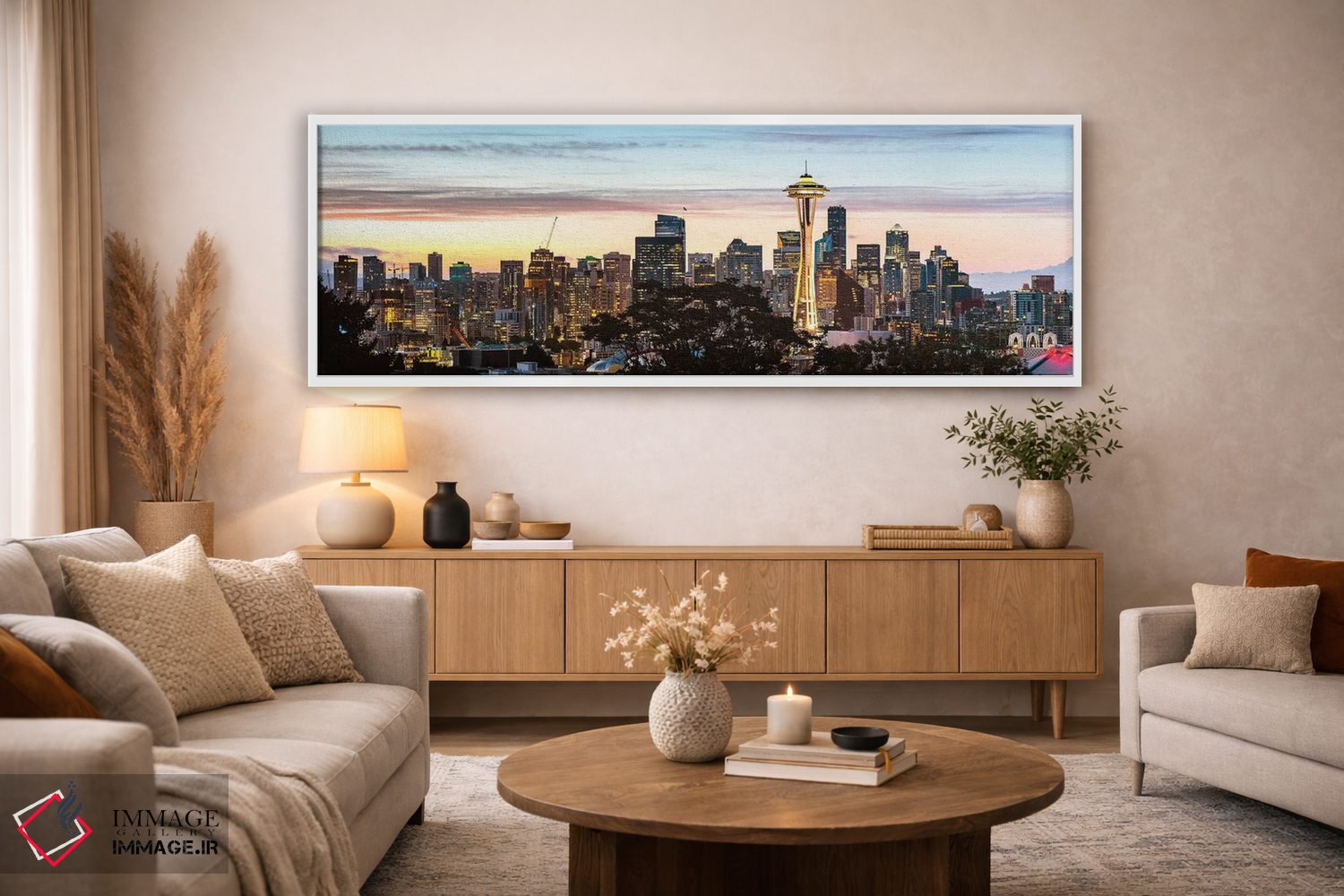 تابلو دکوراتیو پانورامای خط افق سیاتل اثر ماتئو کولومبو - D3W