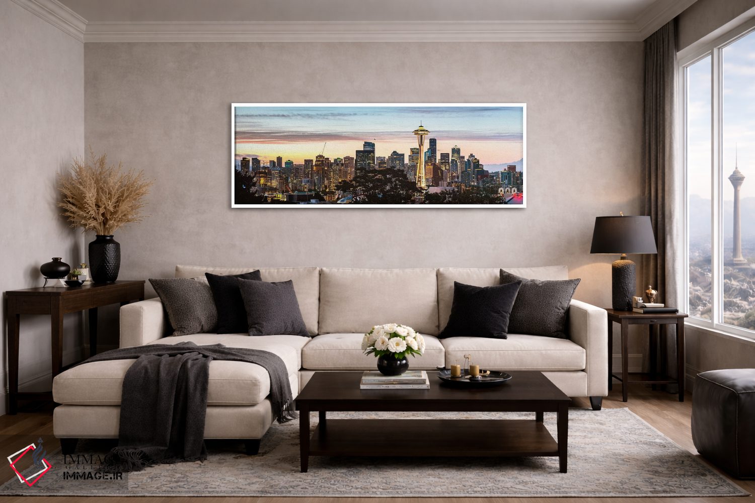 تابلو دکوراتیو پانورامای خط افق سیاتل اثر ماتئو کولومبو - D4W