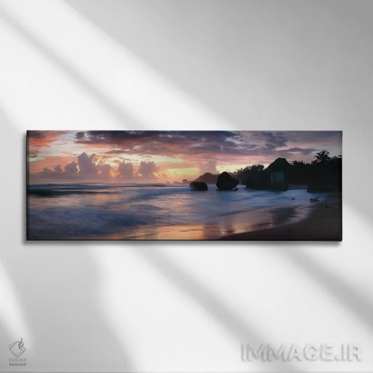 تابلو دکوراتیو Barbados,ساحل بثشیبا، باربادوس اثر ماتئو کولومبو - نمای روبهرو روی دیوار