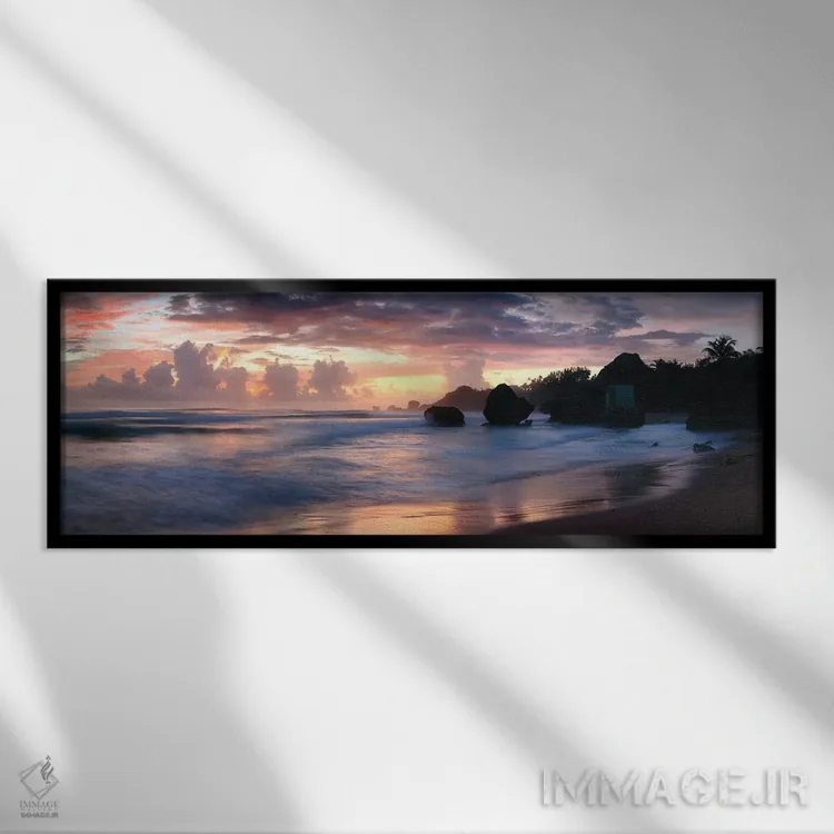 تابلو دکوراتیو Barbados,ساحل بثشیبا، باربادوس اثر ماتئو کولومبو - نمای قابدار مشکی