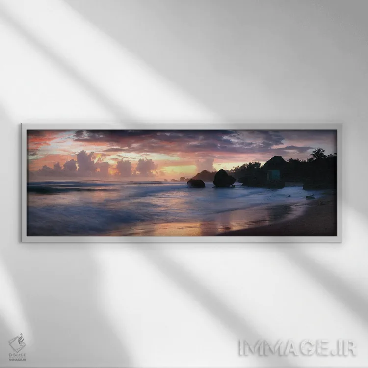 تابلو دکوراتیو Barbados,ساحل بثشیبا، باربادوس اثر ماتئو کولومبو - نمای قابدار سفید