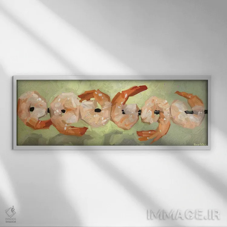 تابلو دکوراتیو میگوهای رقصان اثر تدی پارکر - نمای قابدار سفید