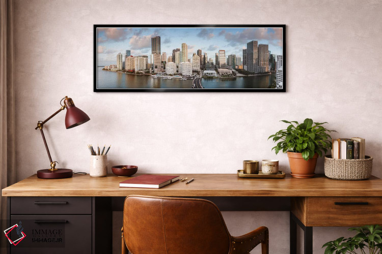 تابلو دکوراتیو مرکز شهر میامی هنگام طلوع خورشید اثر ماتئو کولومبو - D4B