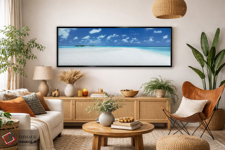 تابلو دکوراتیو Maldives,شن و دریا، مالدیو اثر ماتئو کولومبو - D3B