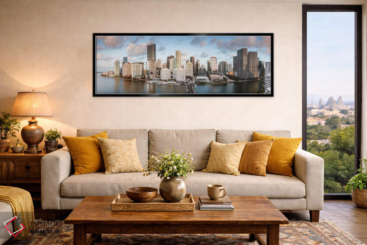 تابلو دکوراتیو مرکز شهر میامی هنگام طلوع خورشید اثر ماتئو کولومبو - D6B