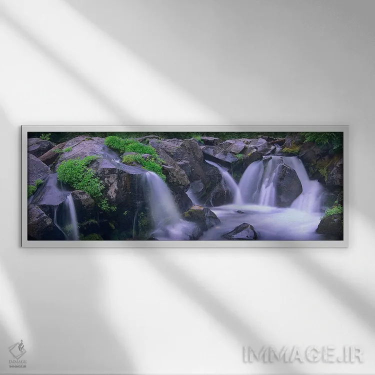 تابلو دکوراتیو Mount Rainier National Park, Washington,رودخانه پارادایس… اثر تیم فیتزهریس - نمای قابدار سفید