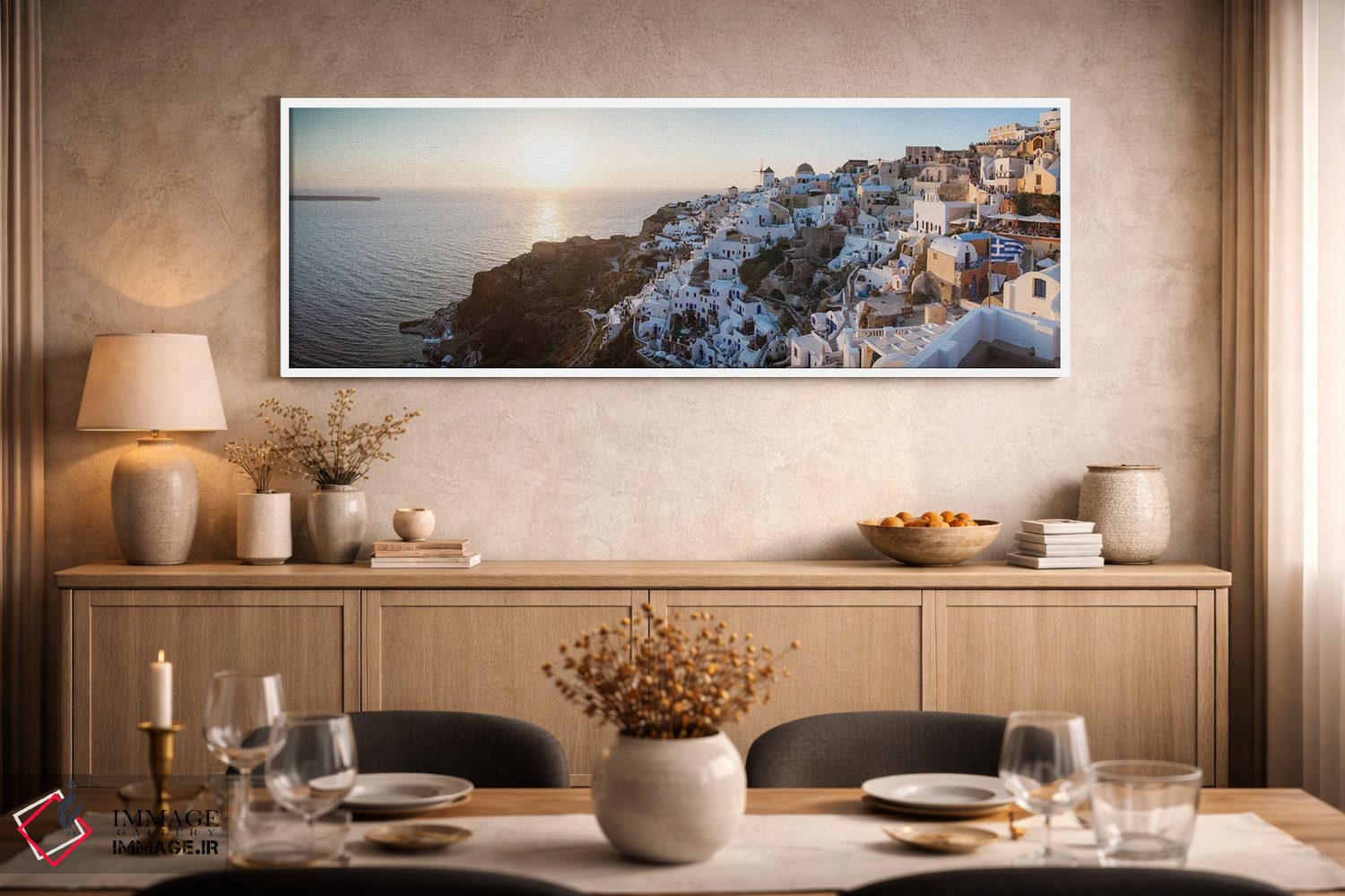 تابلو دکوراتیو غروب بر سانتورینی III اثر ماتئو کولومبو - D2W