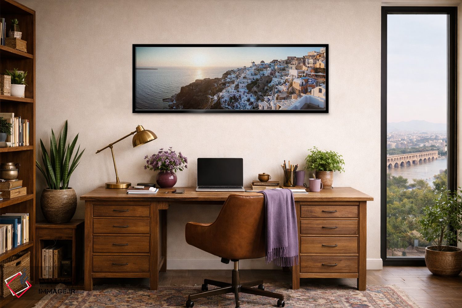 تابلو دکوراتیو غروب بر سانتورینی III اثر ماتئو کولومبو - D3B