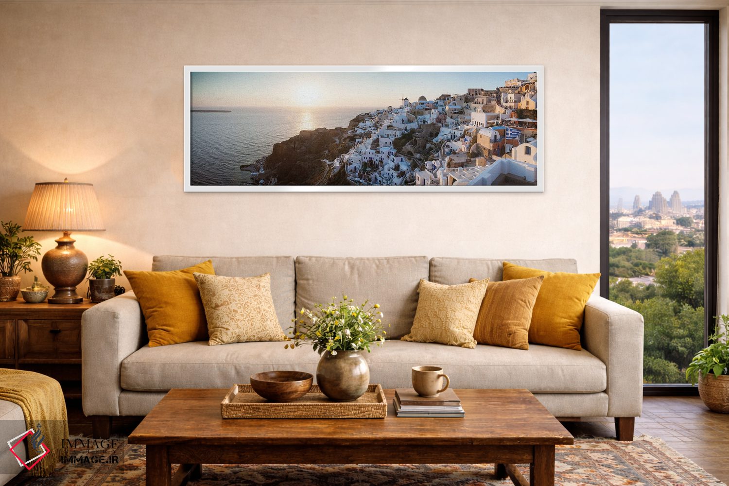 تابلو دکوراتیو غروب بر سانتورینی III اثر ماتئو کولومبو - D4W