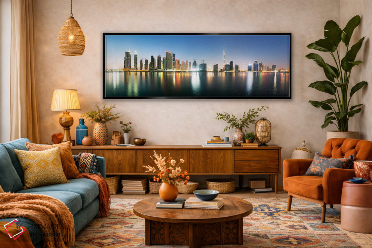 تابلو دکوراتیو نمای پانورامای خط افق دبی اثر ماتئو کولومبو - D2B