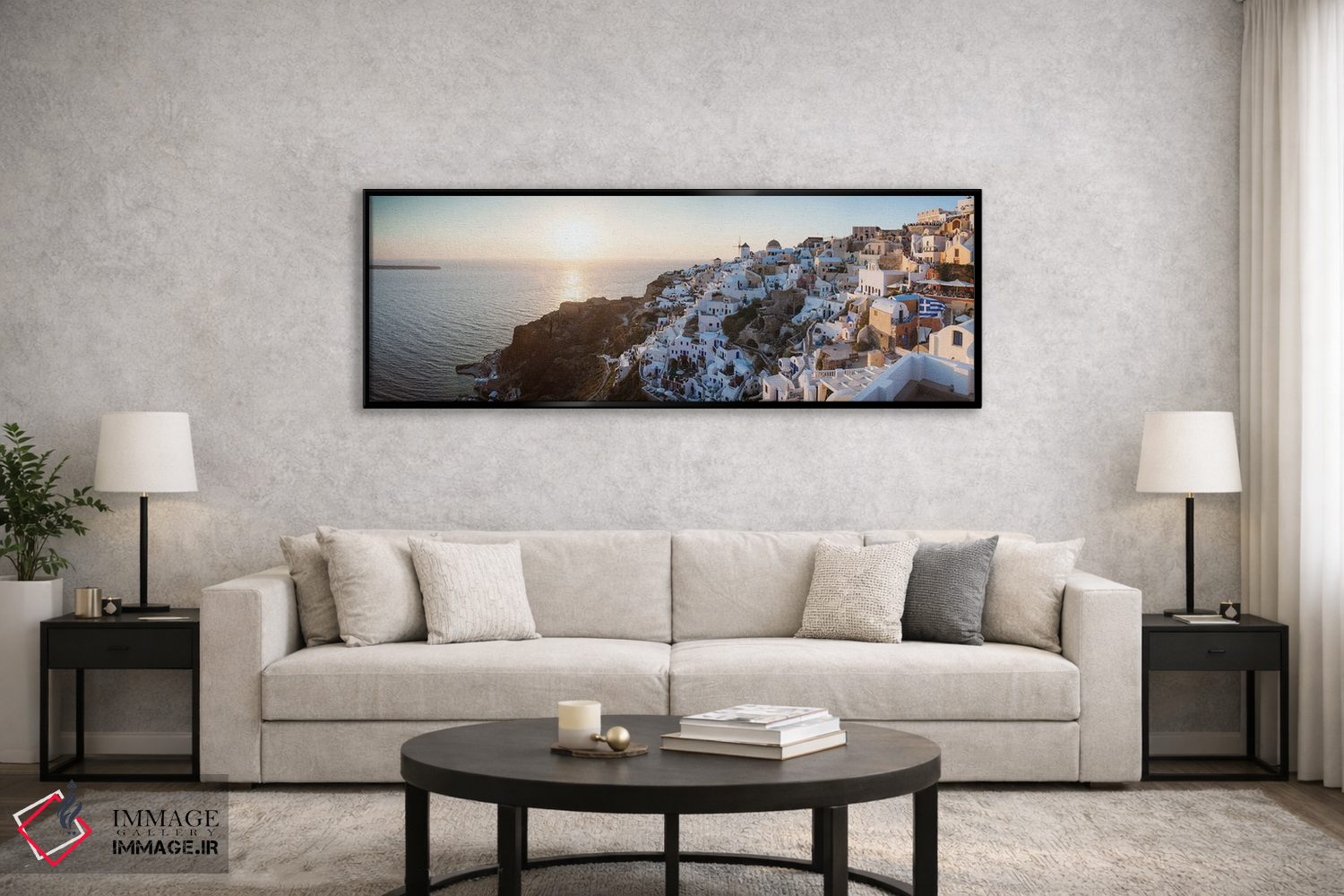 تابلو دکوراتیو غروب بر سانتورینی III اثر ماتئو کولومبو - D6B