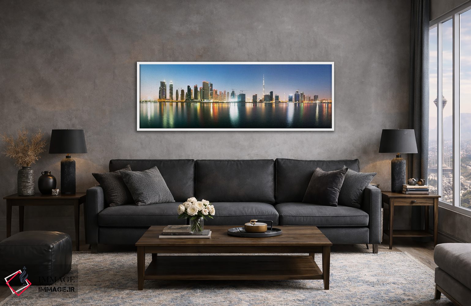 تابلو دکوراتیو نمای پانورامای خط افق دبی اثر ماتئو کولومبو - D4W