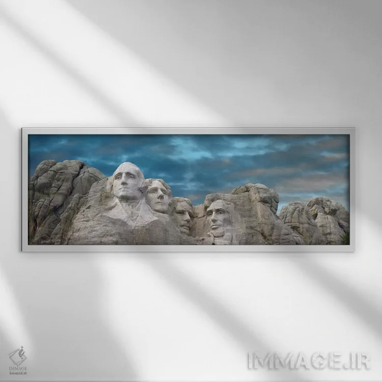 تابلو دکوراتیو South Dakota II,بنای یادبود ملی کوه راشمور نزدیک کی استون… اثر تیم فیتزهریس - نمای قابدار سفید